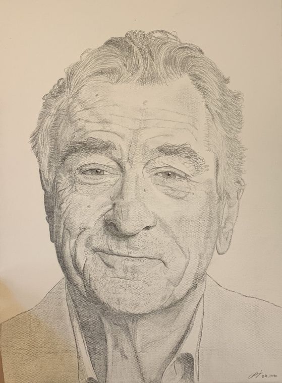 Robert De Niro, Portrait au crayon