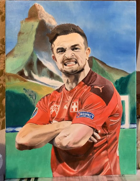 Xherdan Shaqiri, Portrait à l’huile